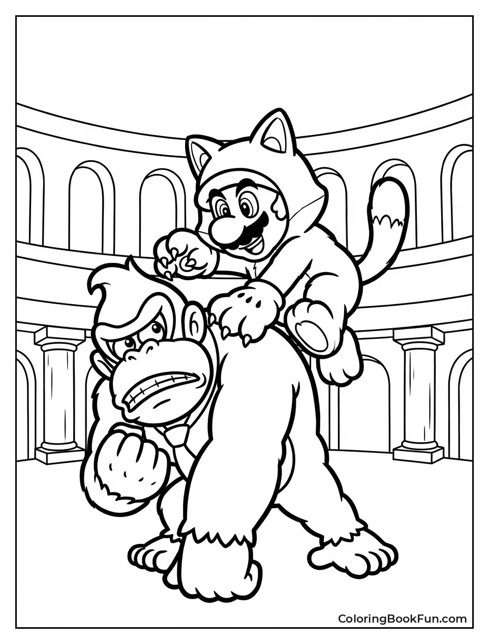 Cat Mario Pounces on Foe