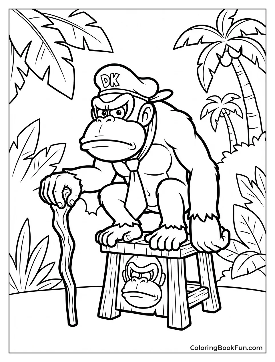 Grumpy Cranky Kong on Throne