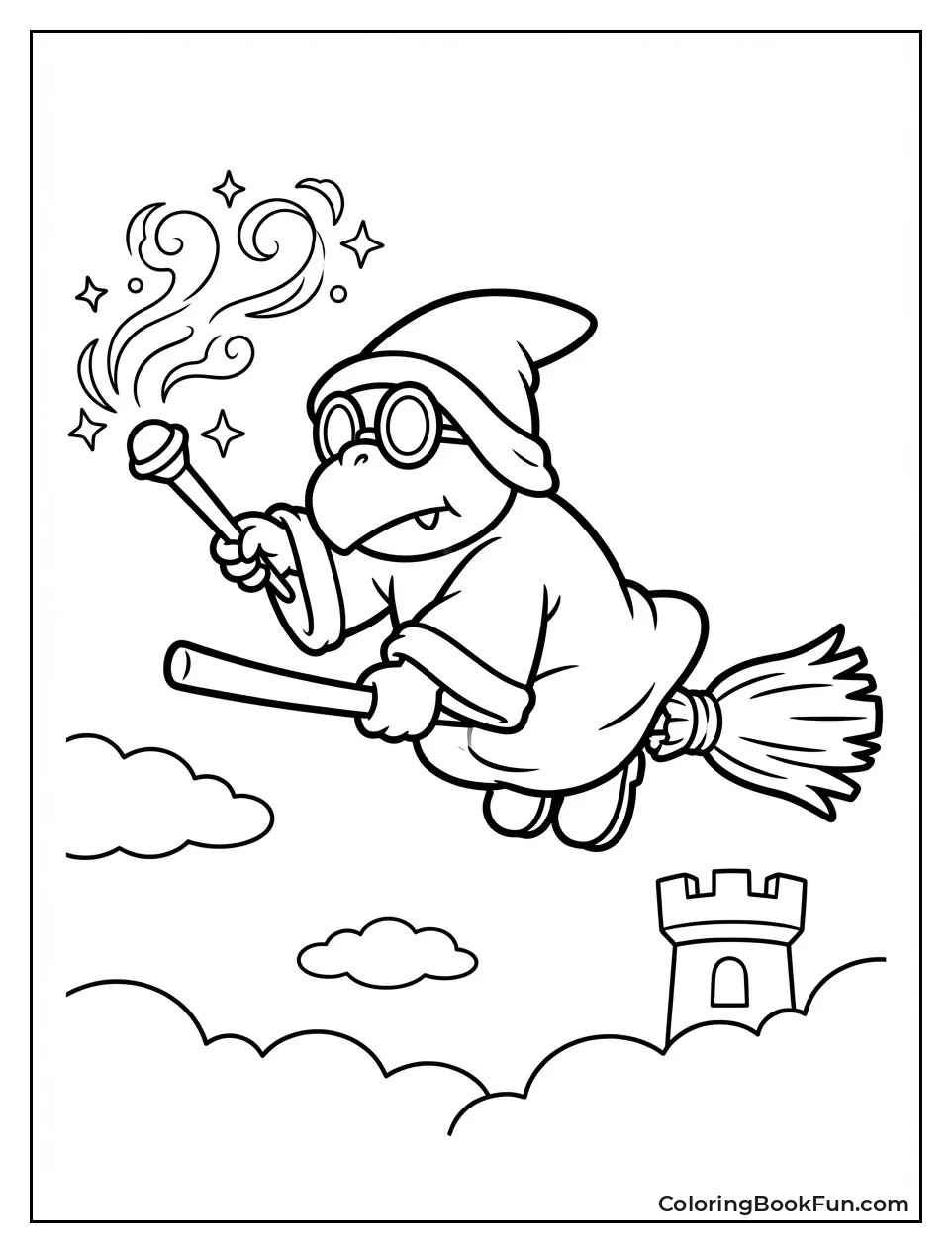 Kamek Casts Magic on Broom