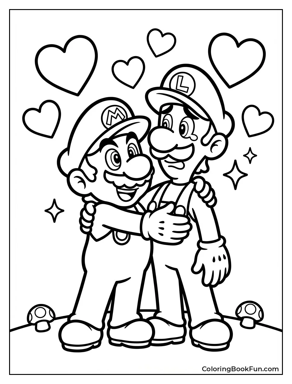 Mario Hugs Relieved Luigi