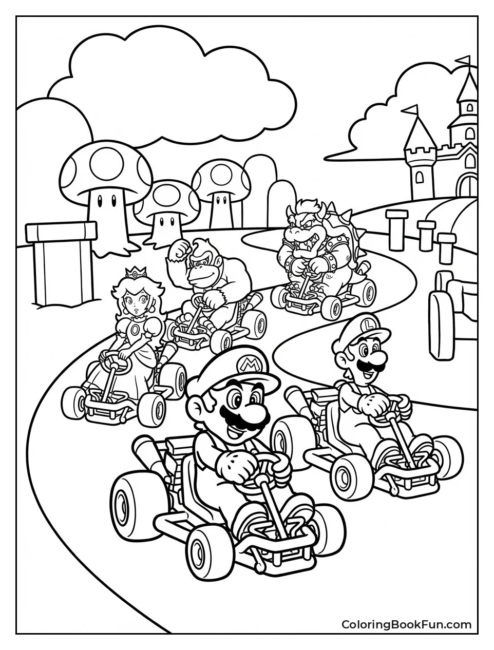 Karts Zoom around Winding Track