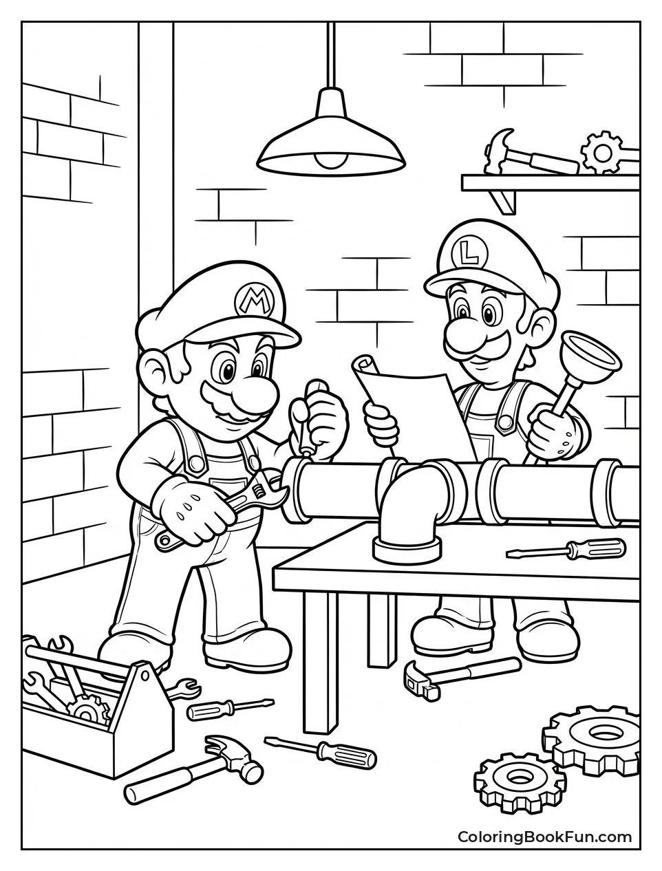 Mario and Luigi Fix Pipes