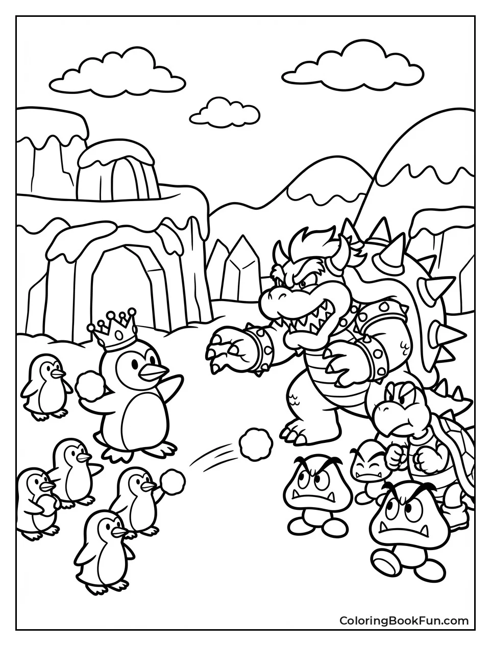 Penguin King Throws Snowballs