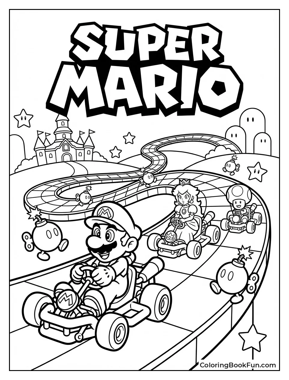 Karts Race on Rainbow Road