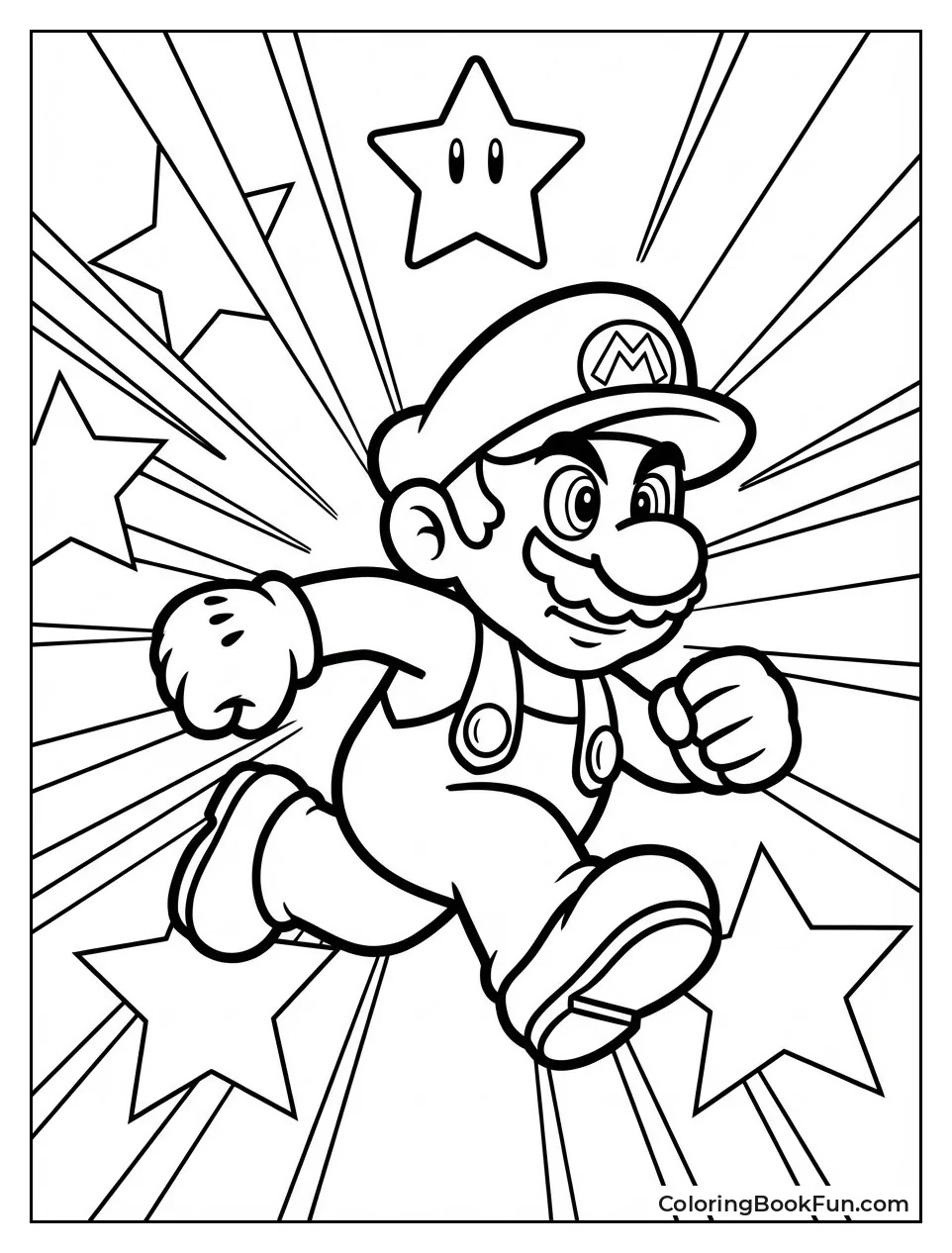 Invincible Mario Dashes through Stars