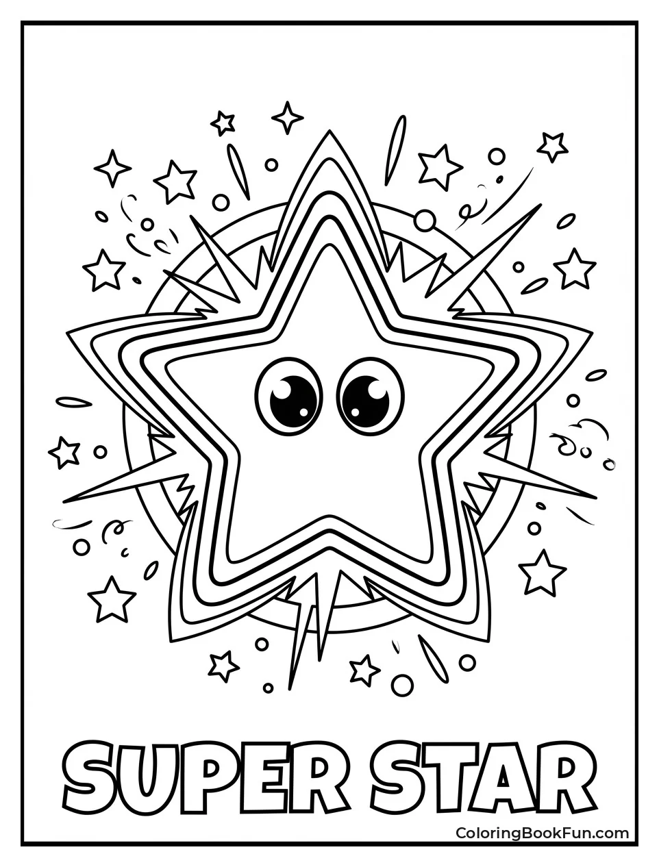 Glowing Super Star with Sparkles