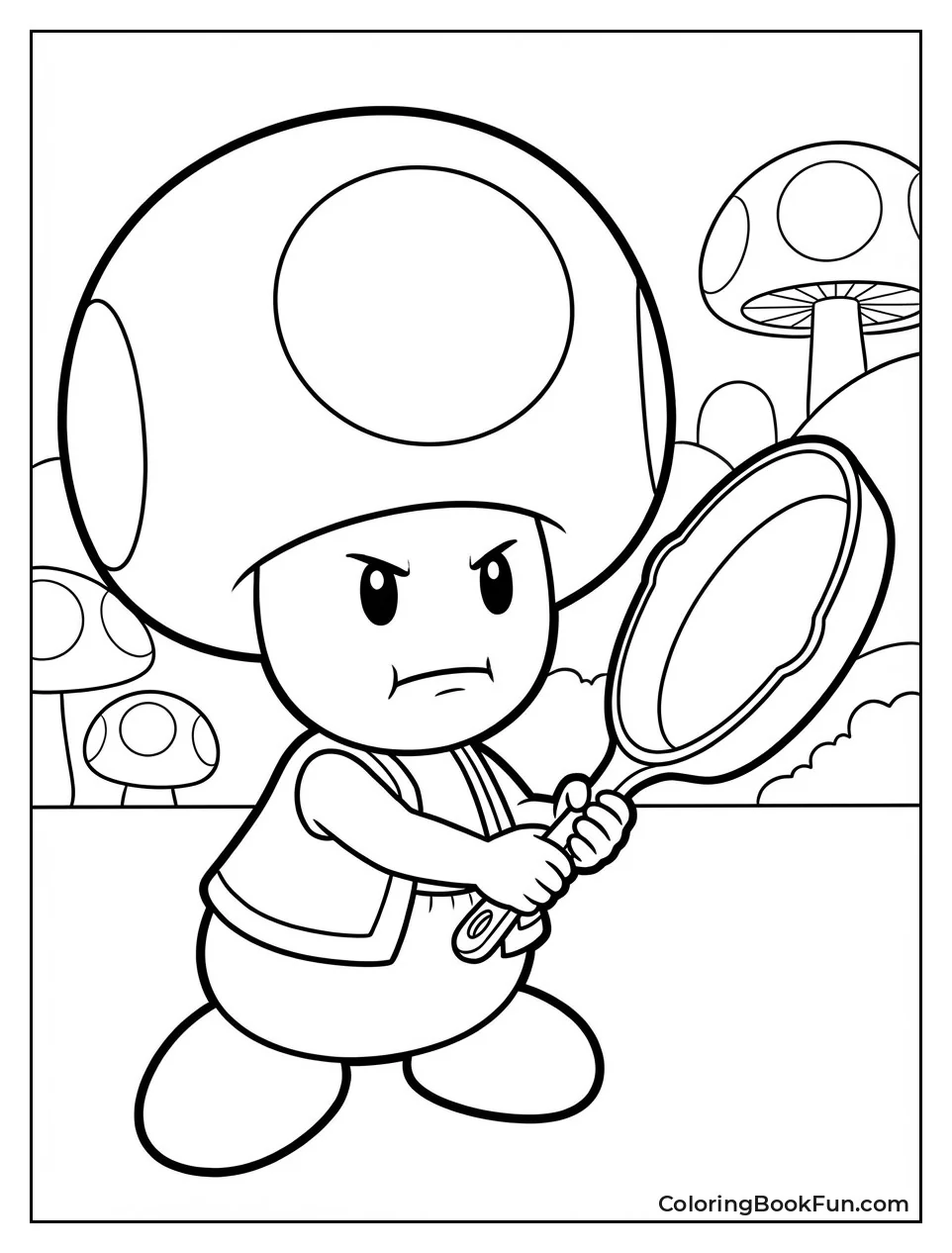 Brave Toad Holds Frying Pan