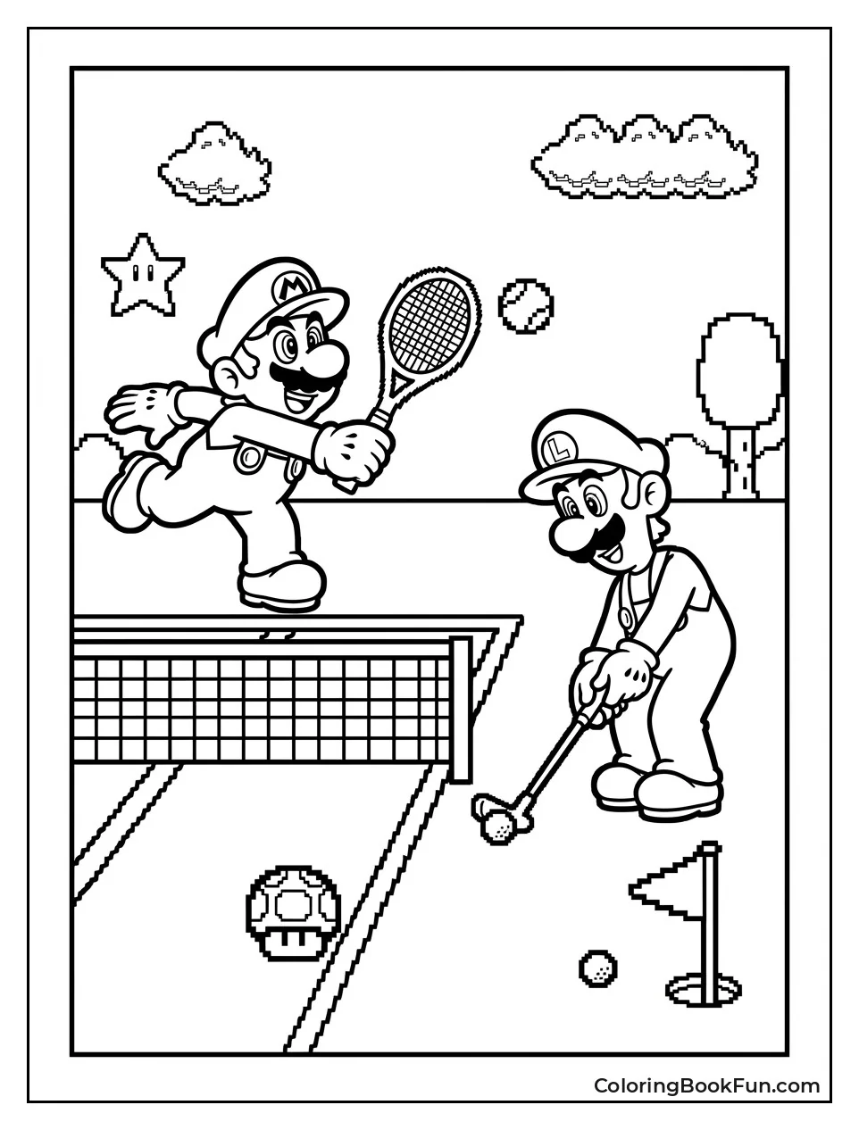 Mario Plays Tennis with Friends