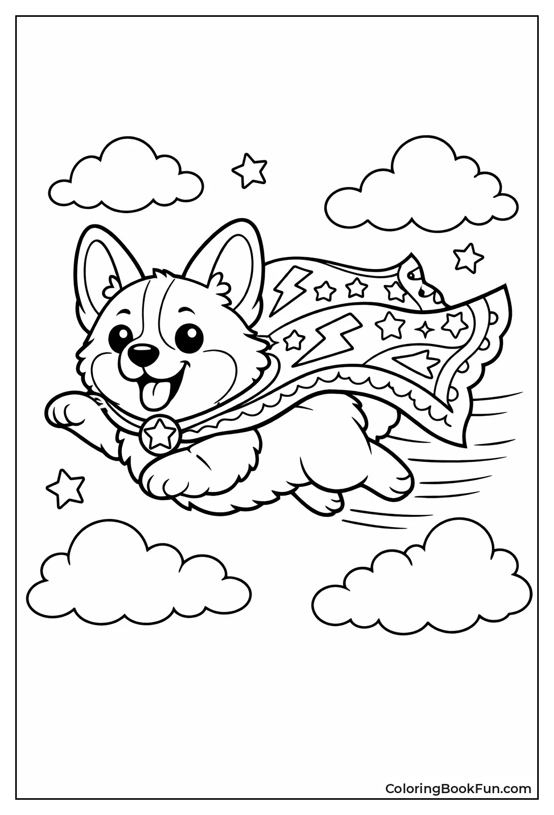 Superhero Flying Corgi