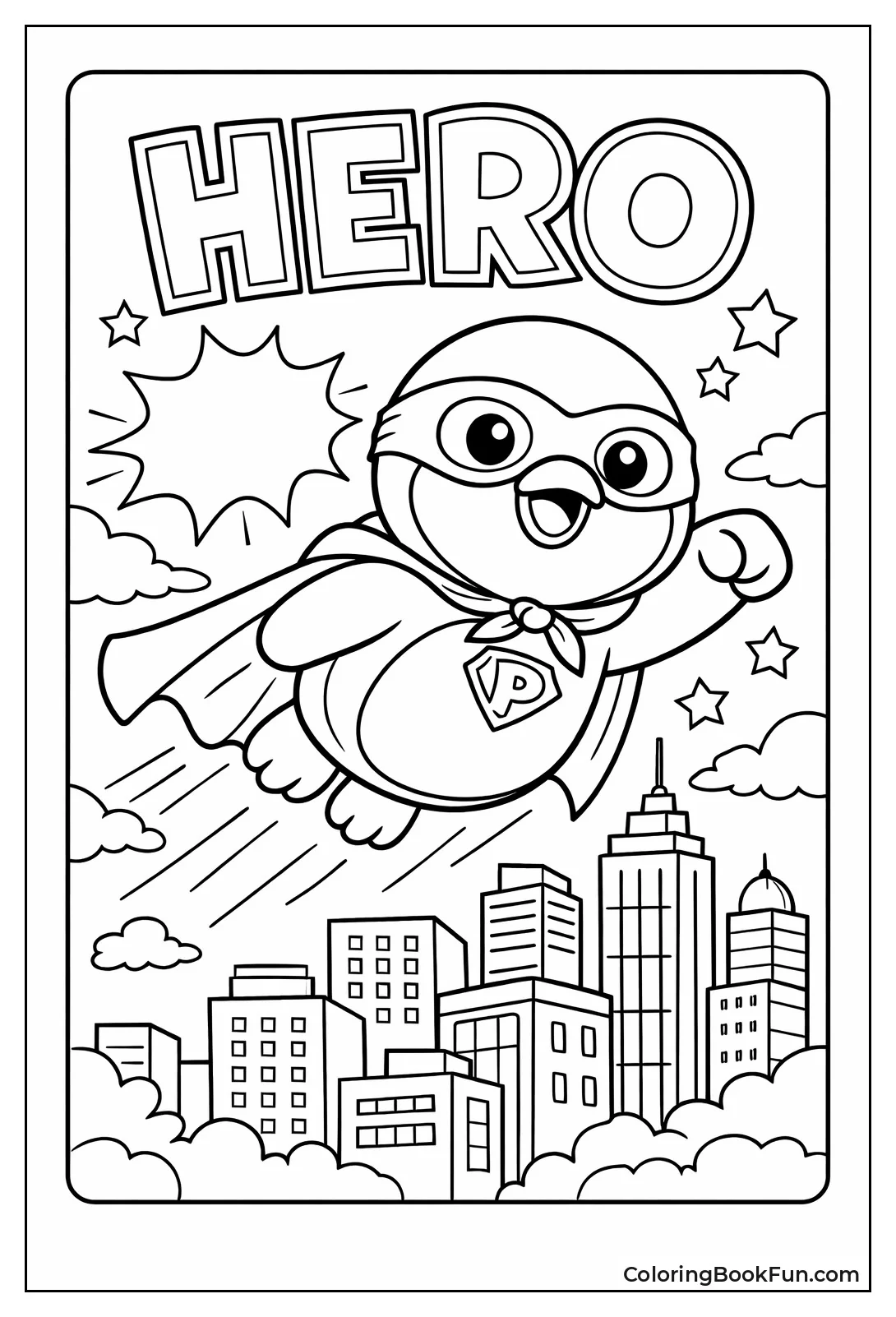 Superhero Penguin Flying