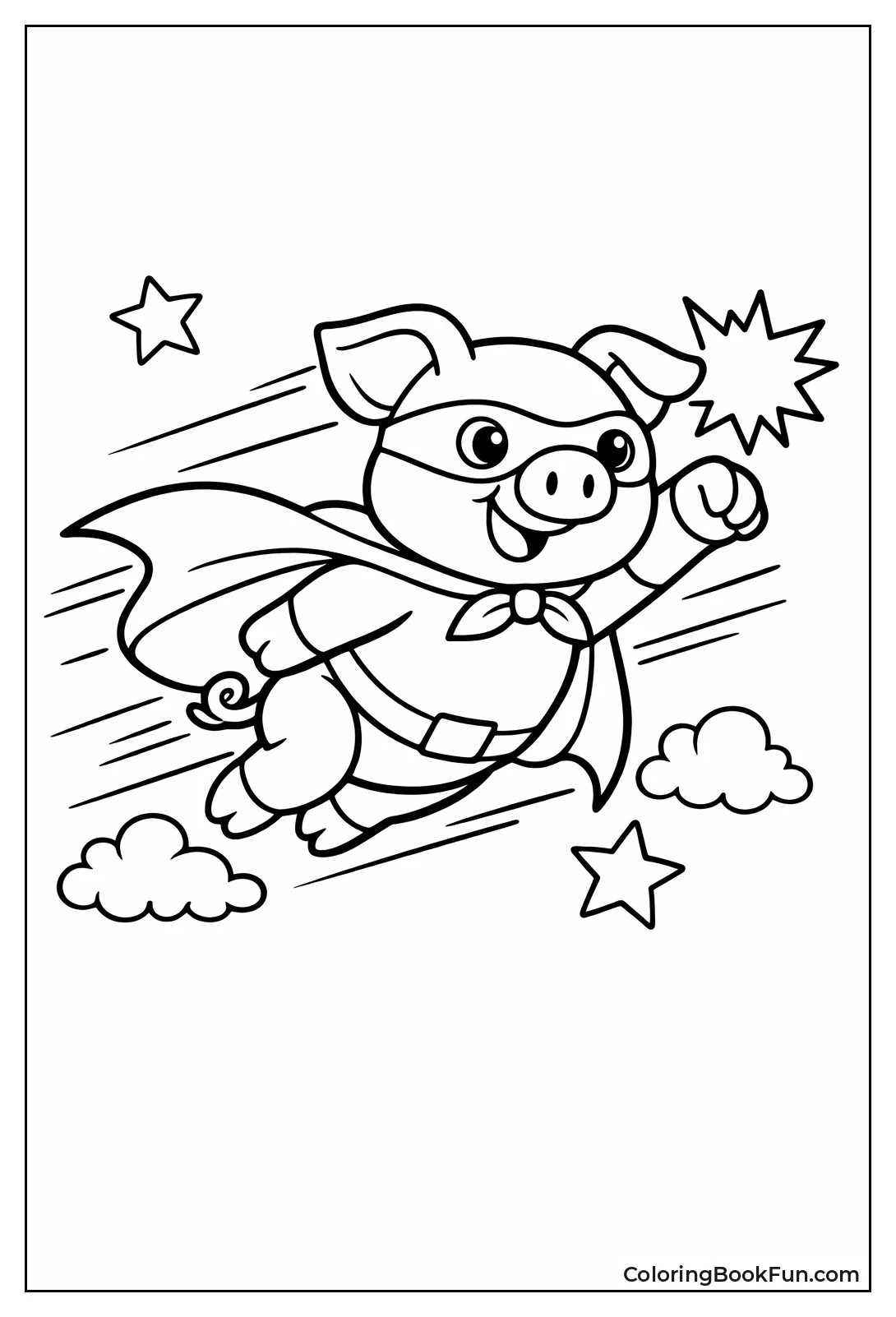 Superhero Pig Flying High