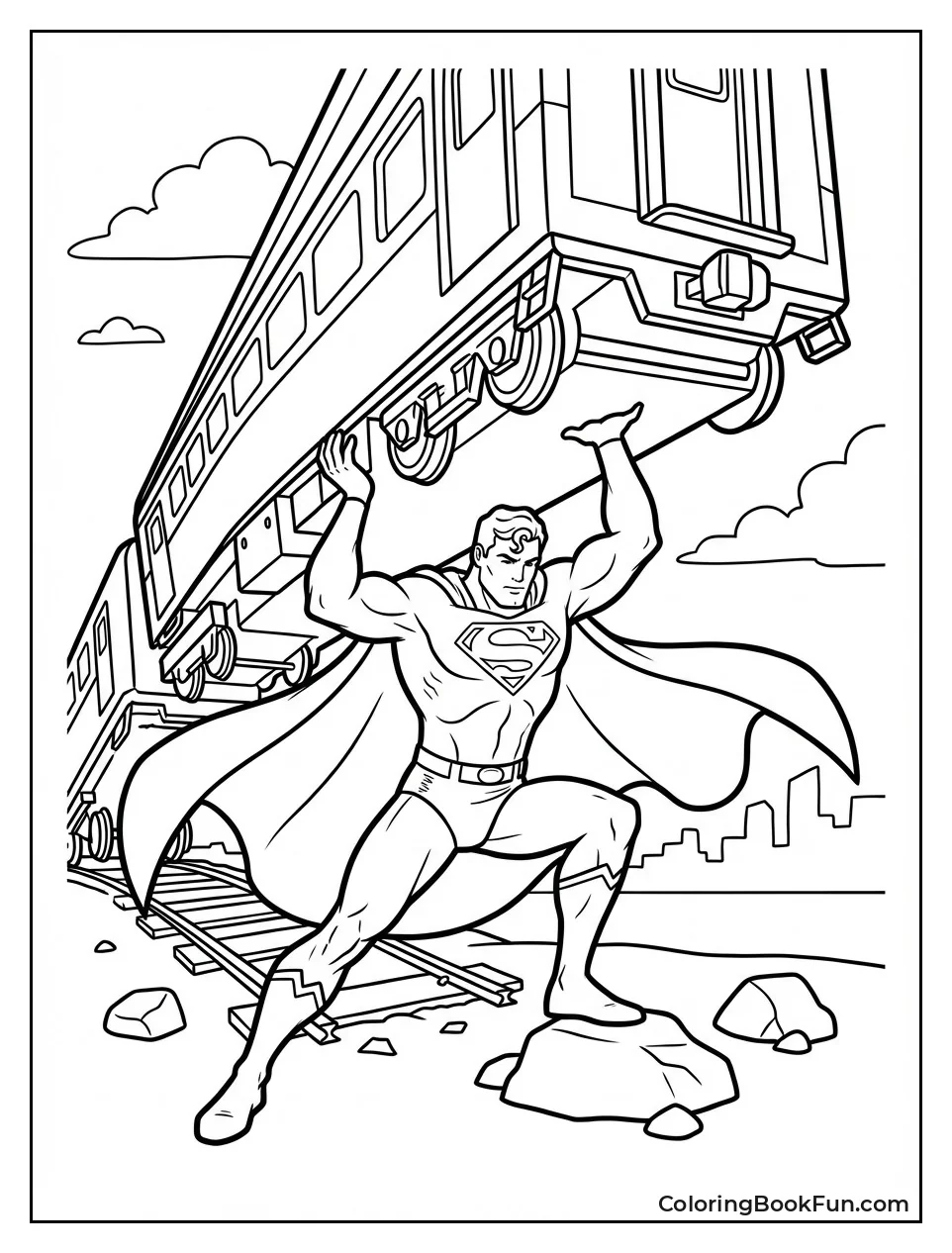 Superman Lifts Train