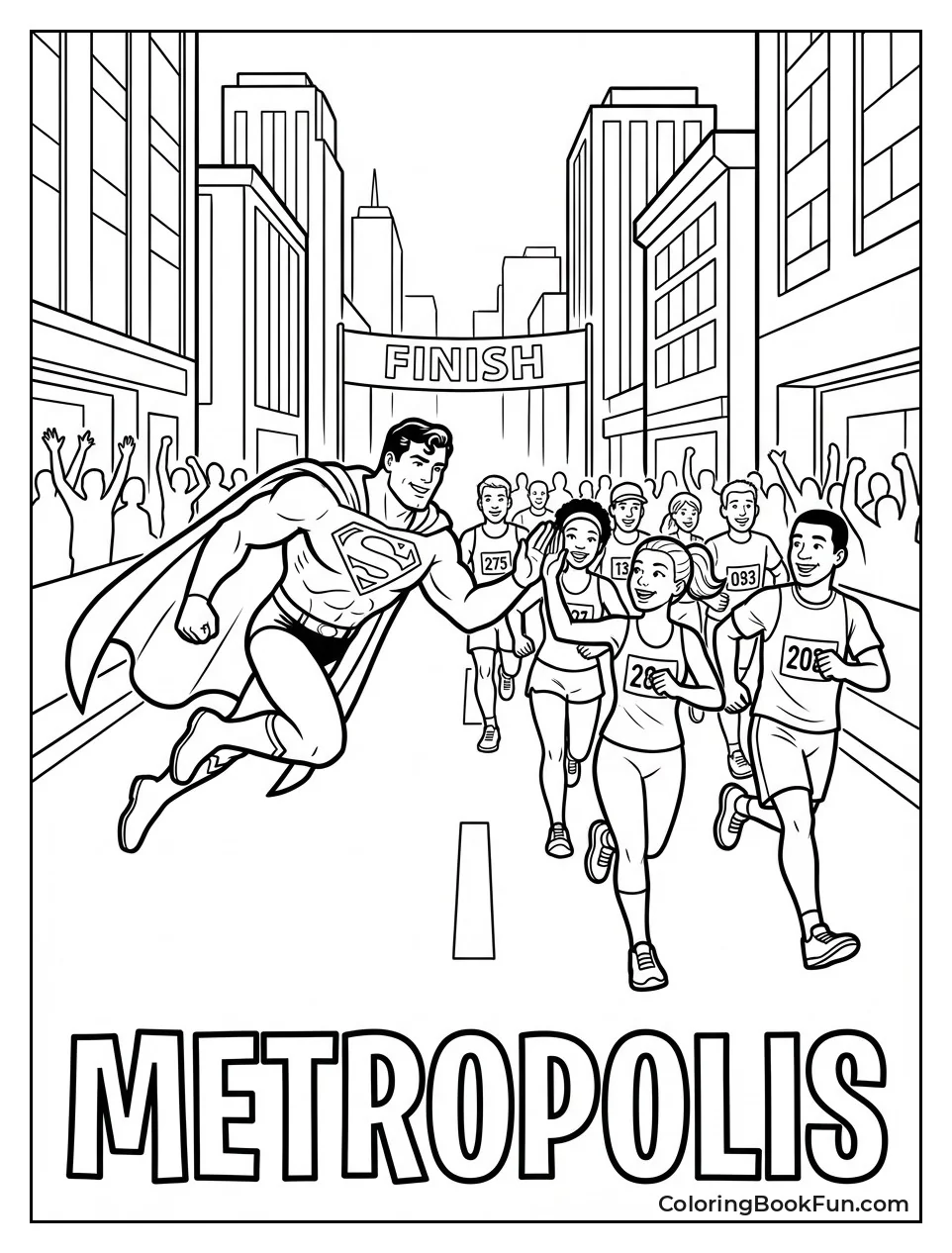 Superman High-Fives Runners