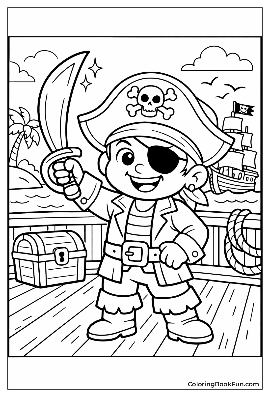 Pirate Wielding Cutlass