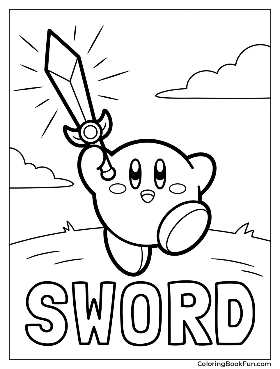 Sword Kirby Striking Heroically