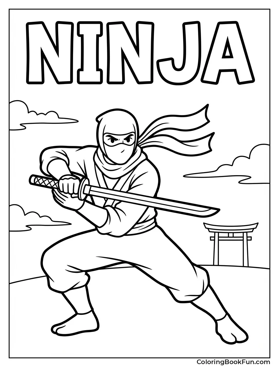 Ninja Holding Katana Ready