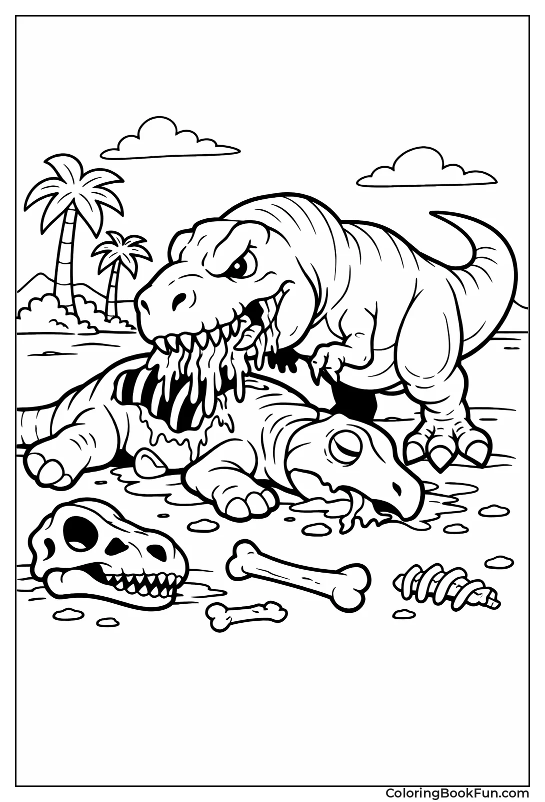 T-Rex Eats Carcass Meal