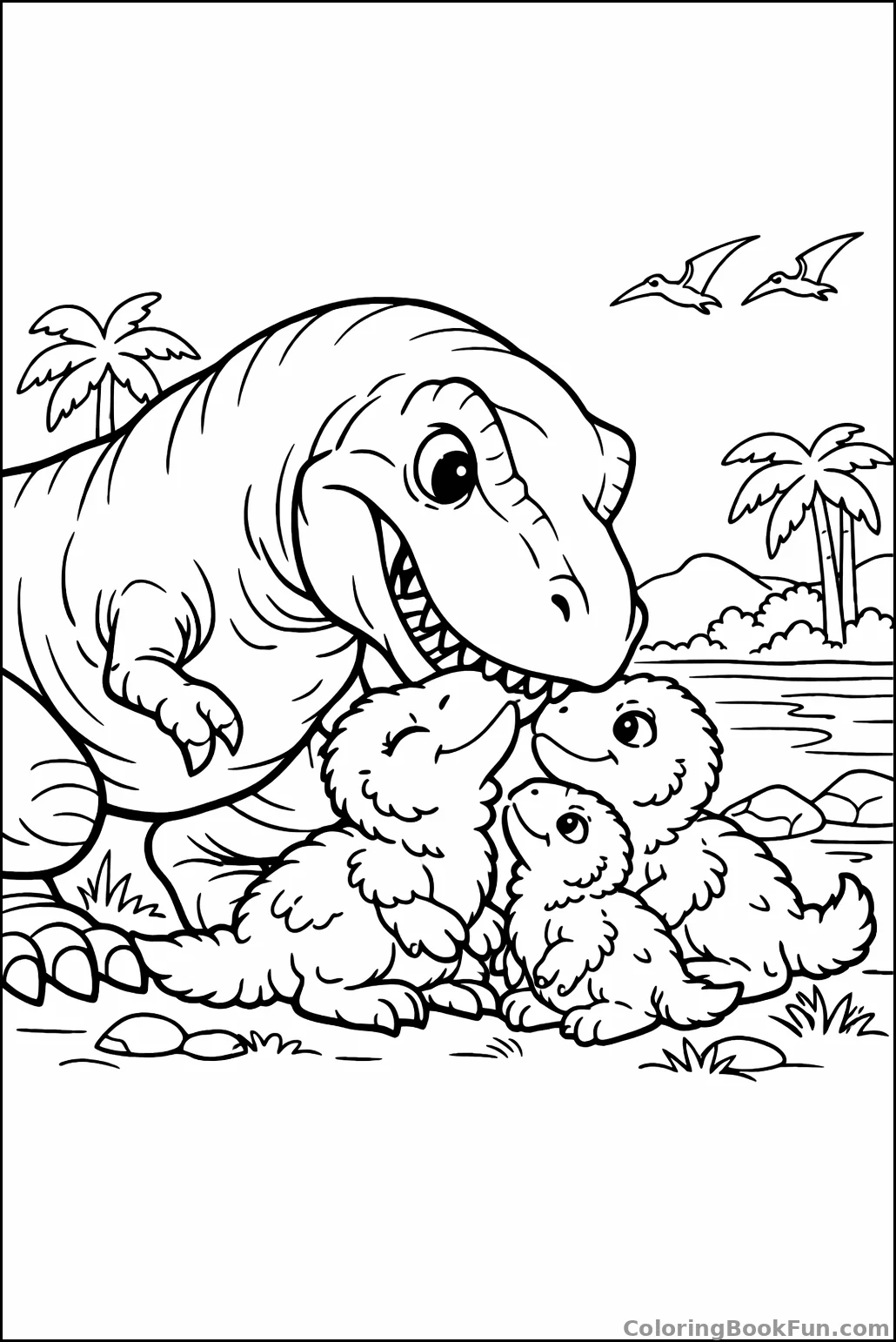 T-Rex Family Nuzzles Together