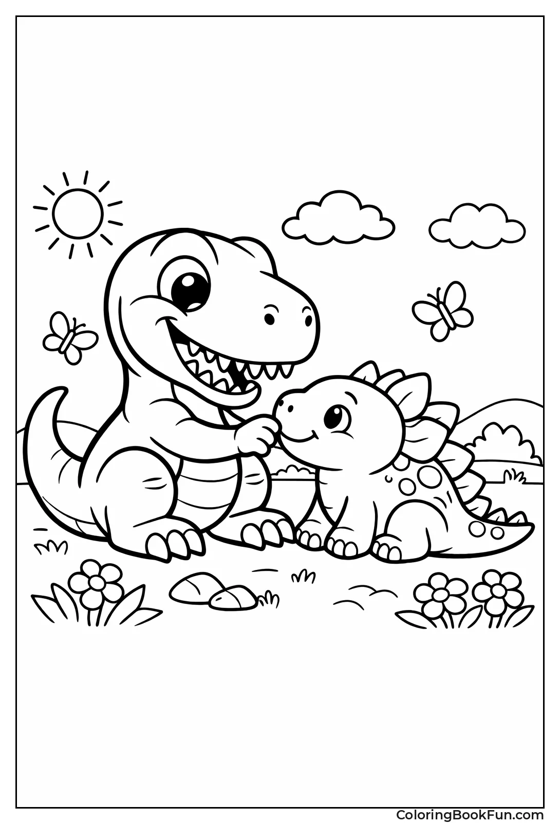 T-Rex Plays with Stegosaurus