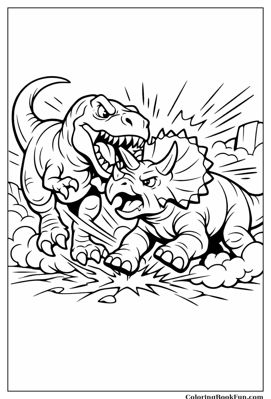 T-Rex Hunts Triceratops