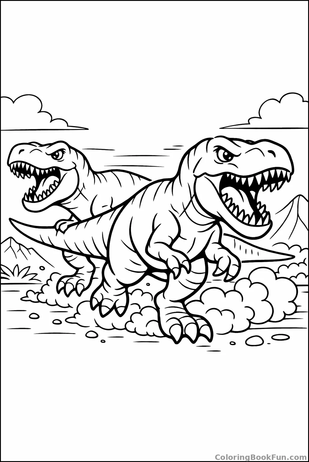 Pack of T-Rexes Hunts