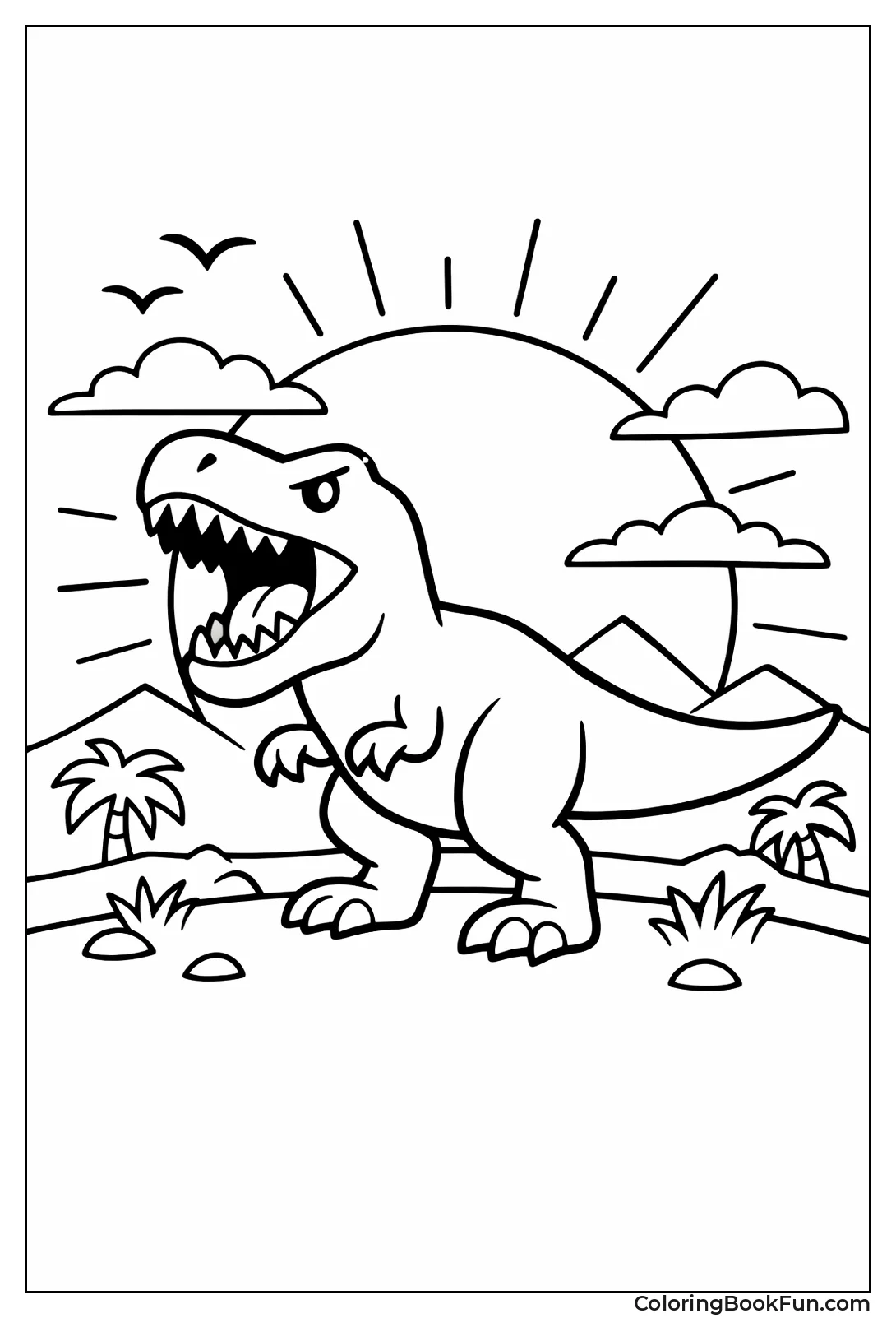 Roaring T-Rex Silhouette