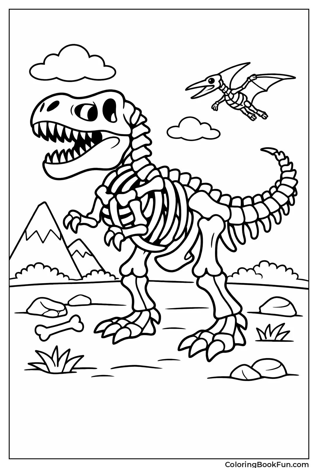 T-Rex Skeleton Silhouette