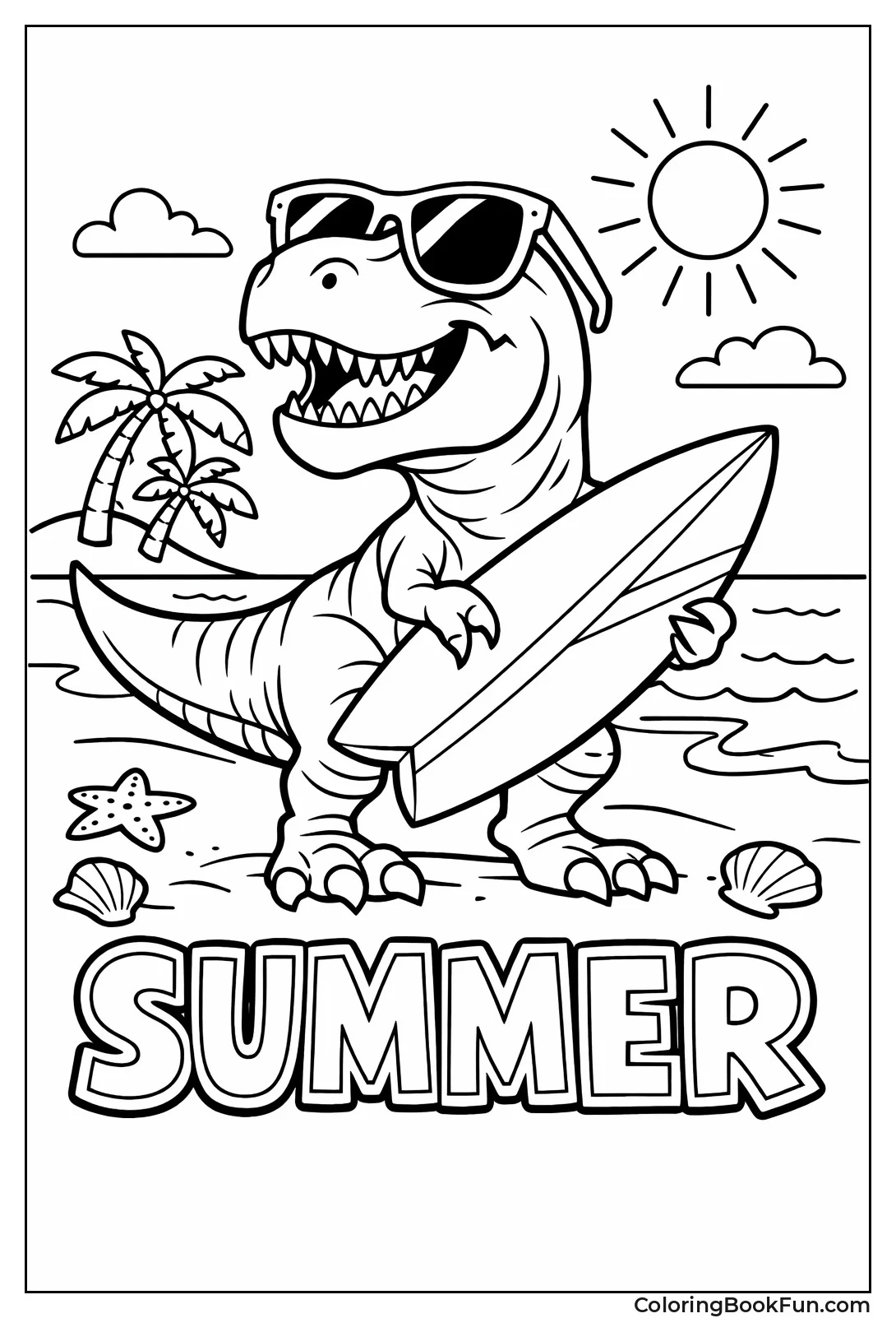 T-Rex on Beach Vacation