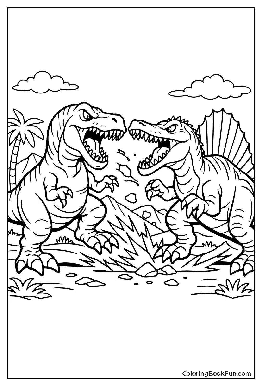 Spinosaurus Battles T-Rex