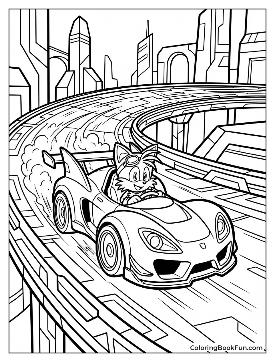 Tails Drives Yellow Racer