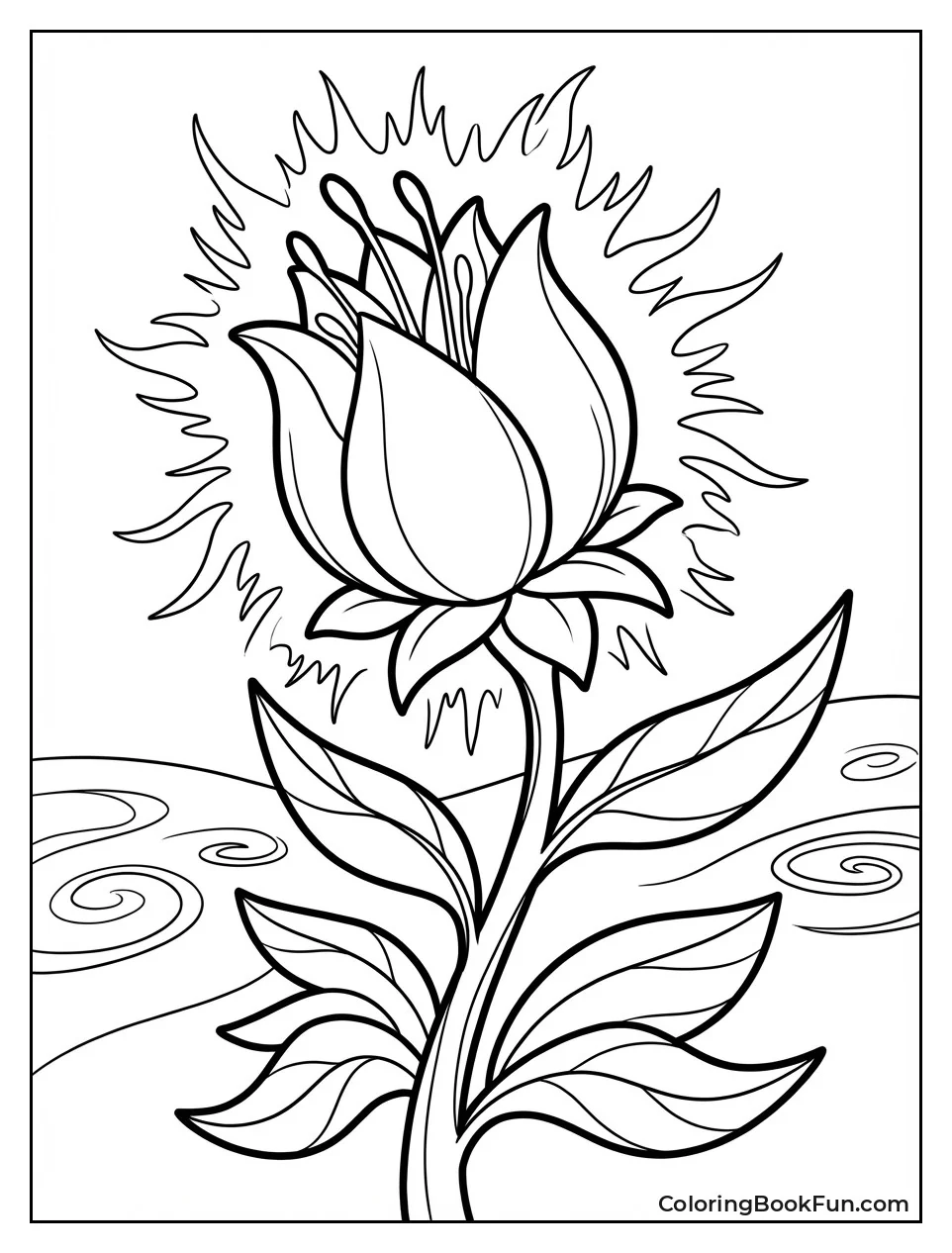 Glowing Golden Flower Shines