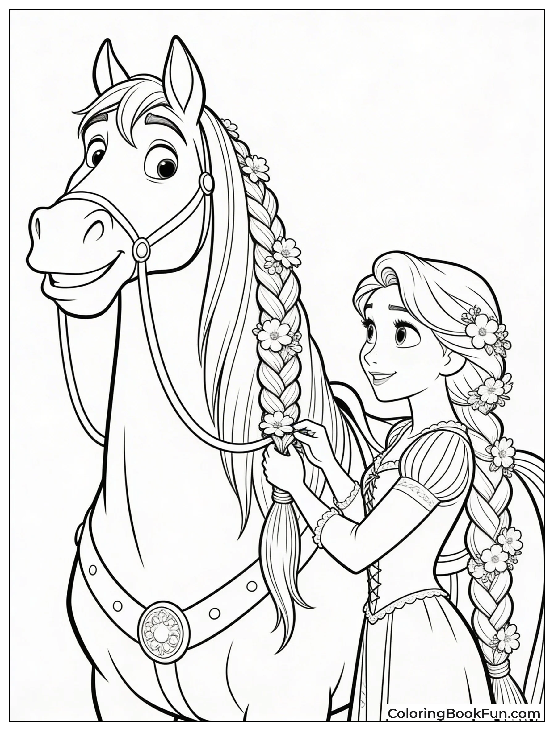 Rapunzel Braids Maximus' Mane