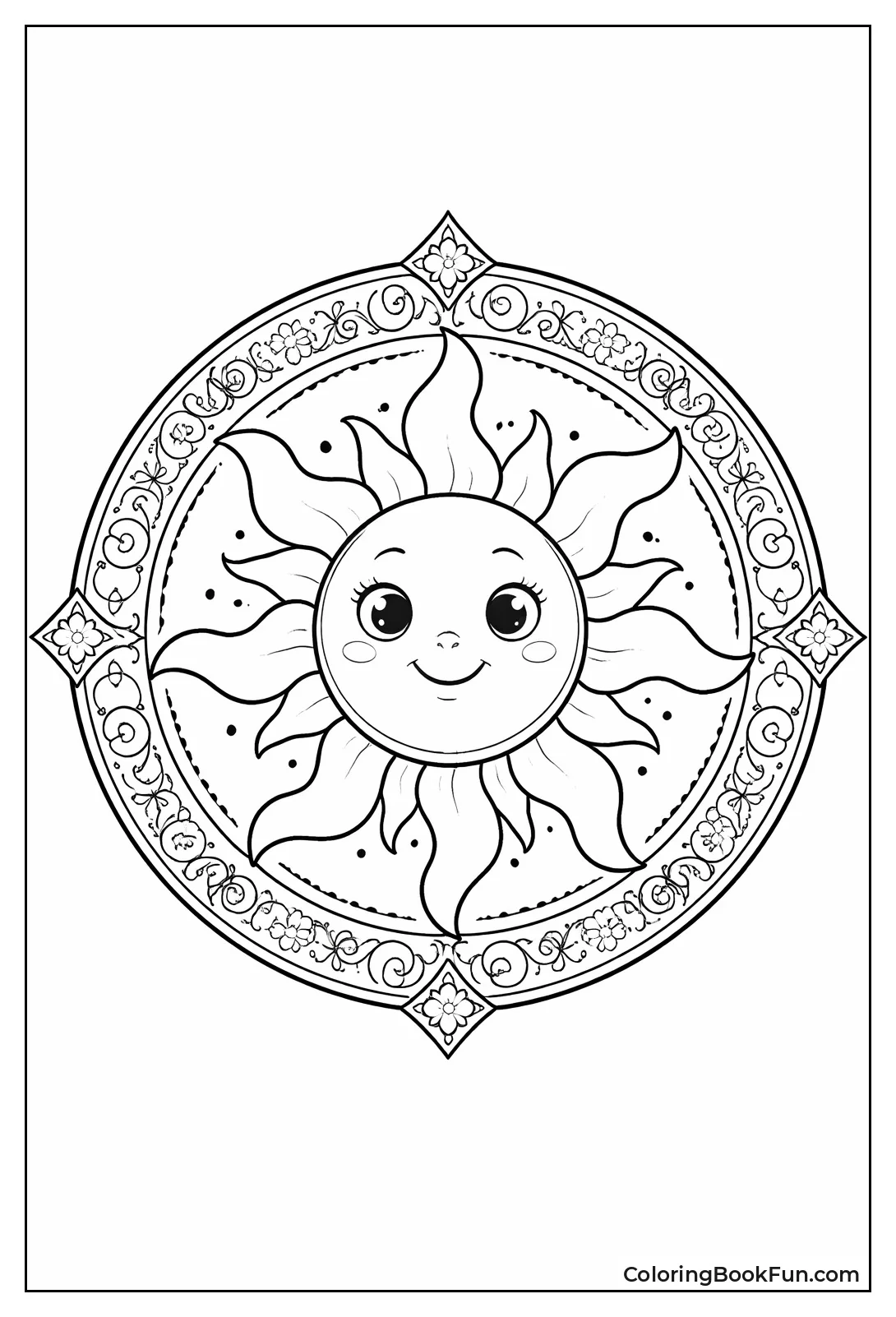 Tangled Decorative Sun Symbol