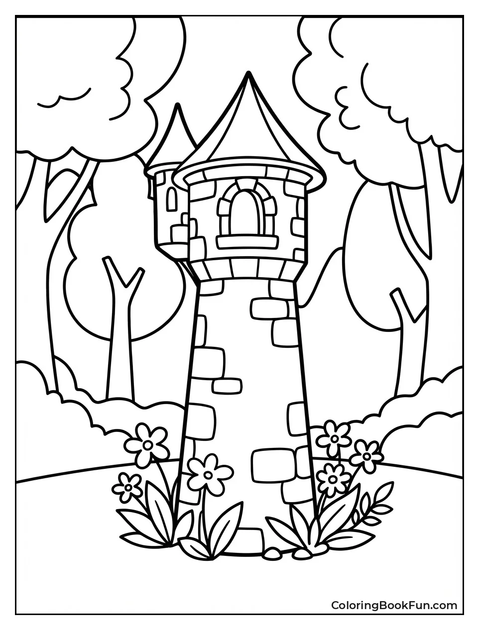 Tall Tower in Green Woods