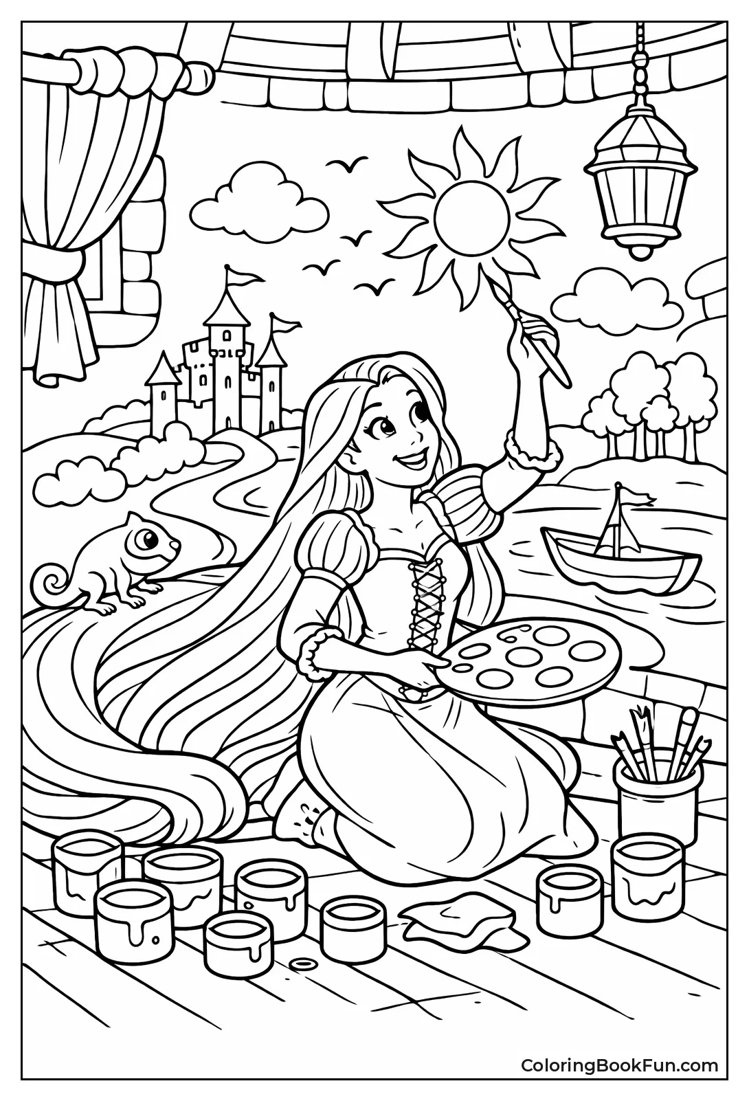 Rapunzel Paints Tower Walls