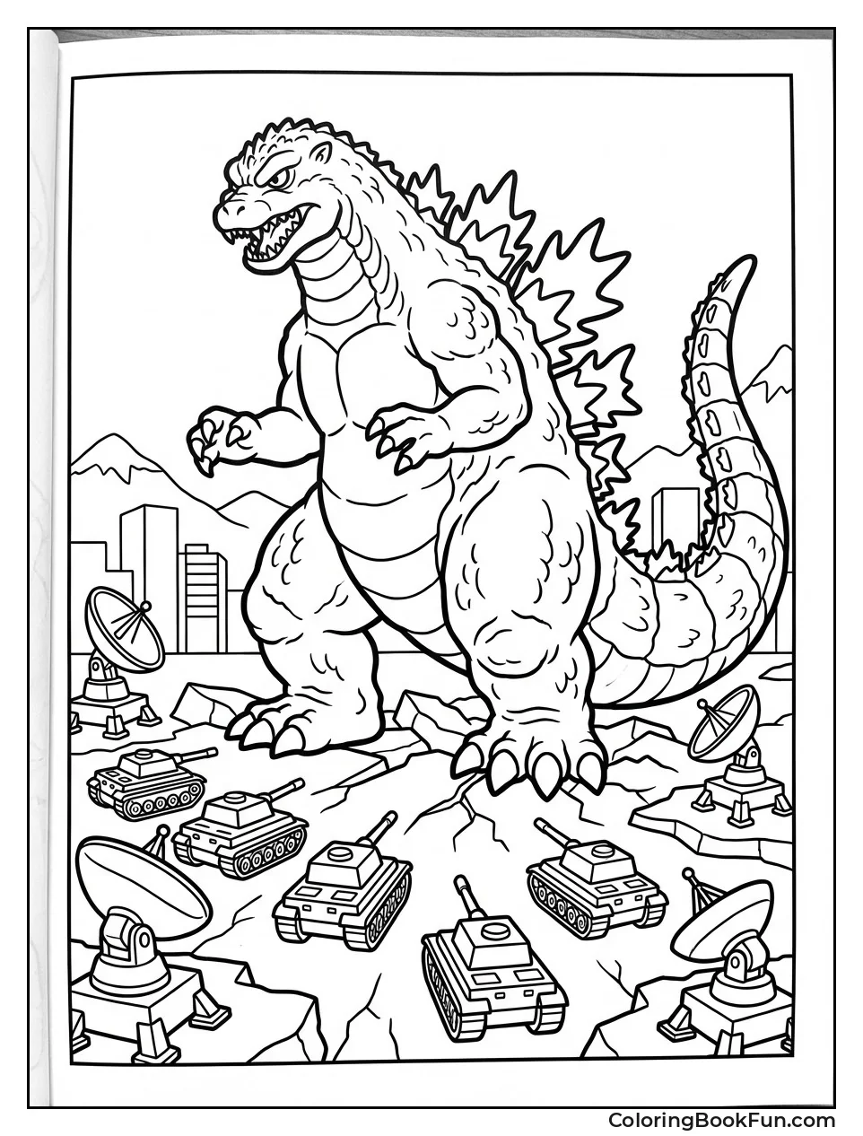 Godzilla Towers over Tanks