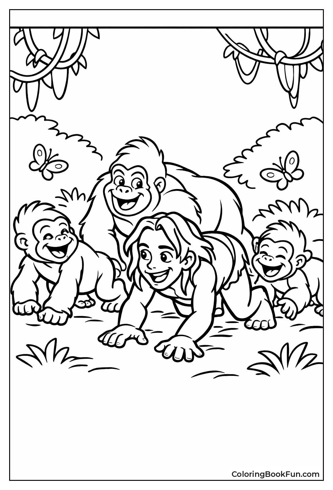 Tarzan Walks like Playful Gorillas