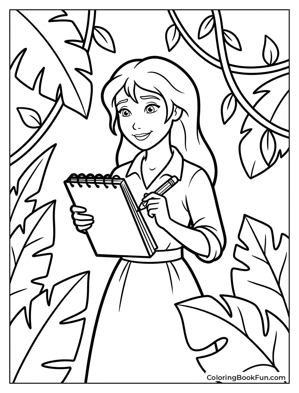 Jane Smiles with Sketchbook