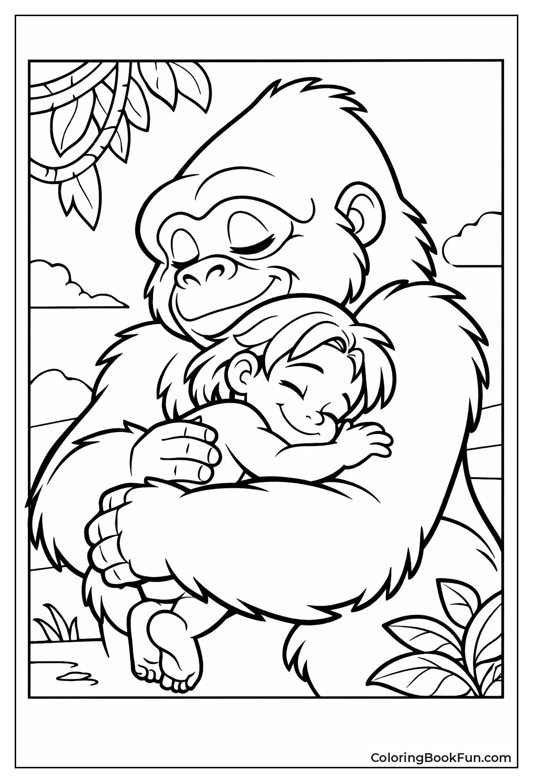 Kala Hugs Tarzan Protectively