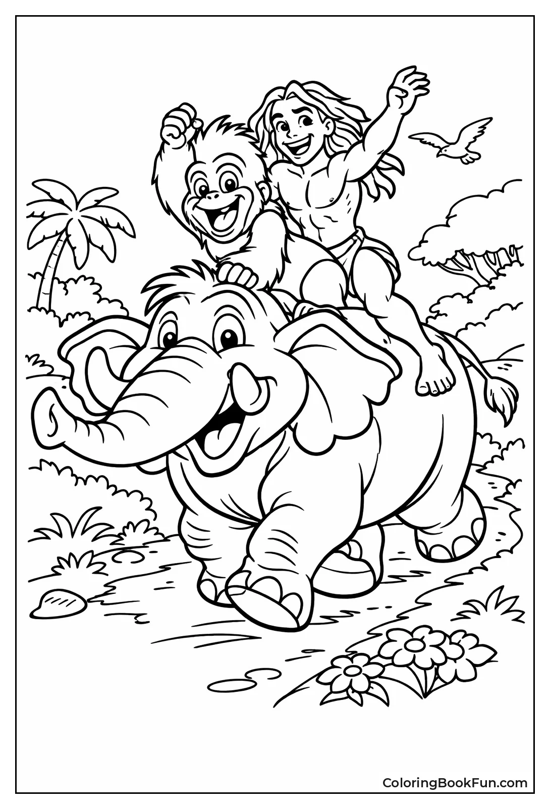 Tarzan Rides Tantor with Terk
