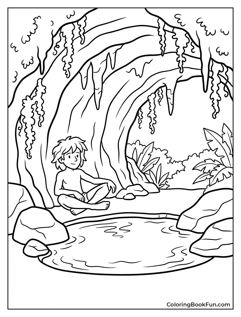 Tarzan Relaxes in Glowing Grotto