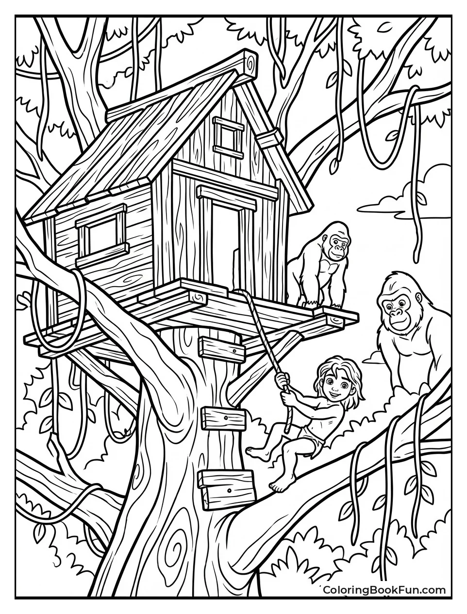 Tarzan Finds Parents Treehouse Home