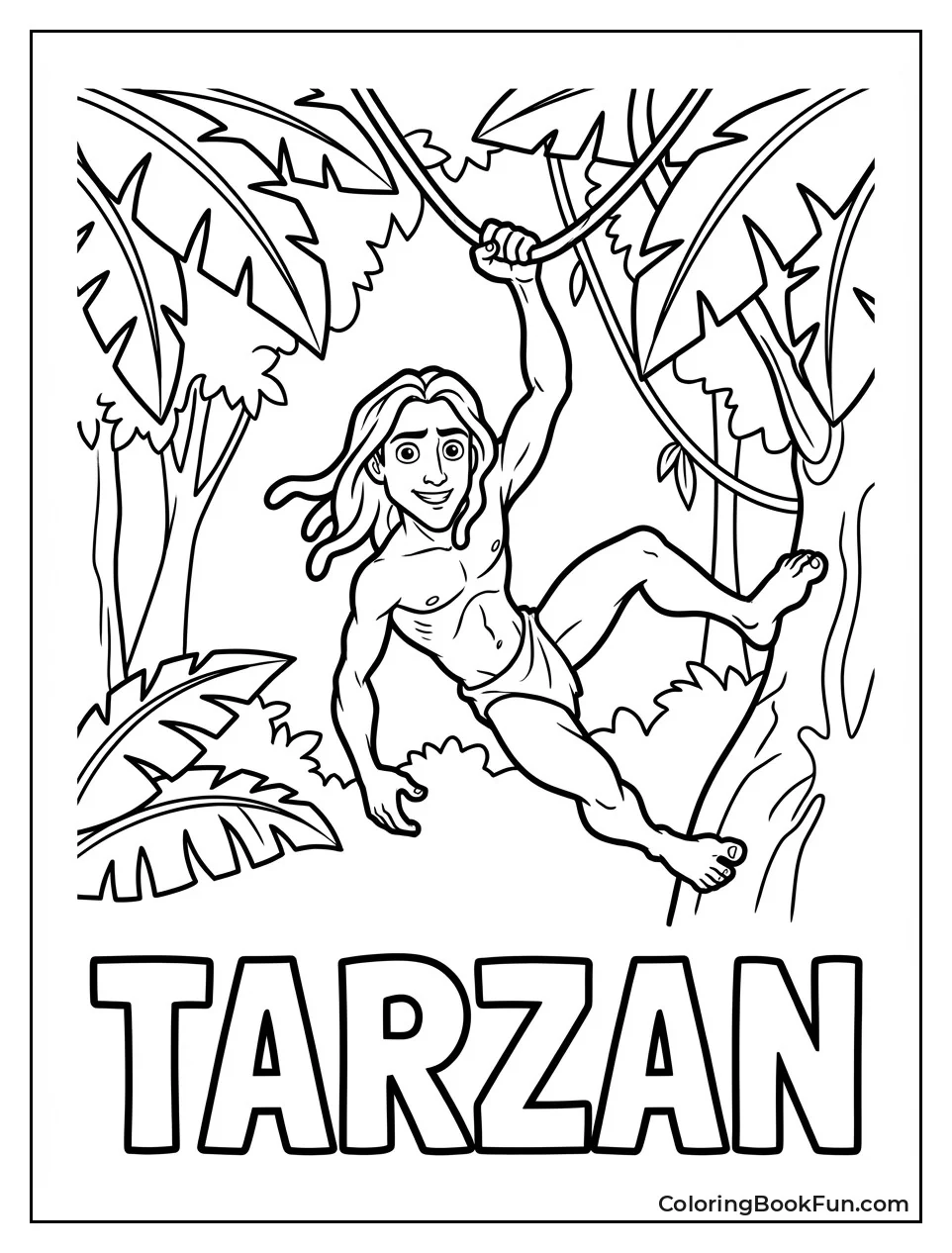 Tarzan Swings on Jungle Vine
