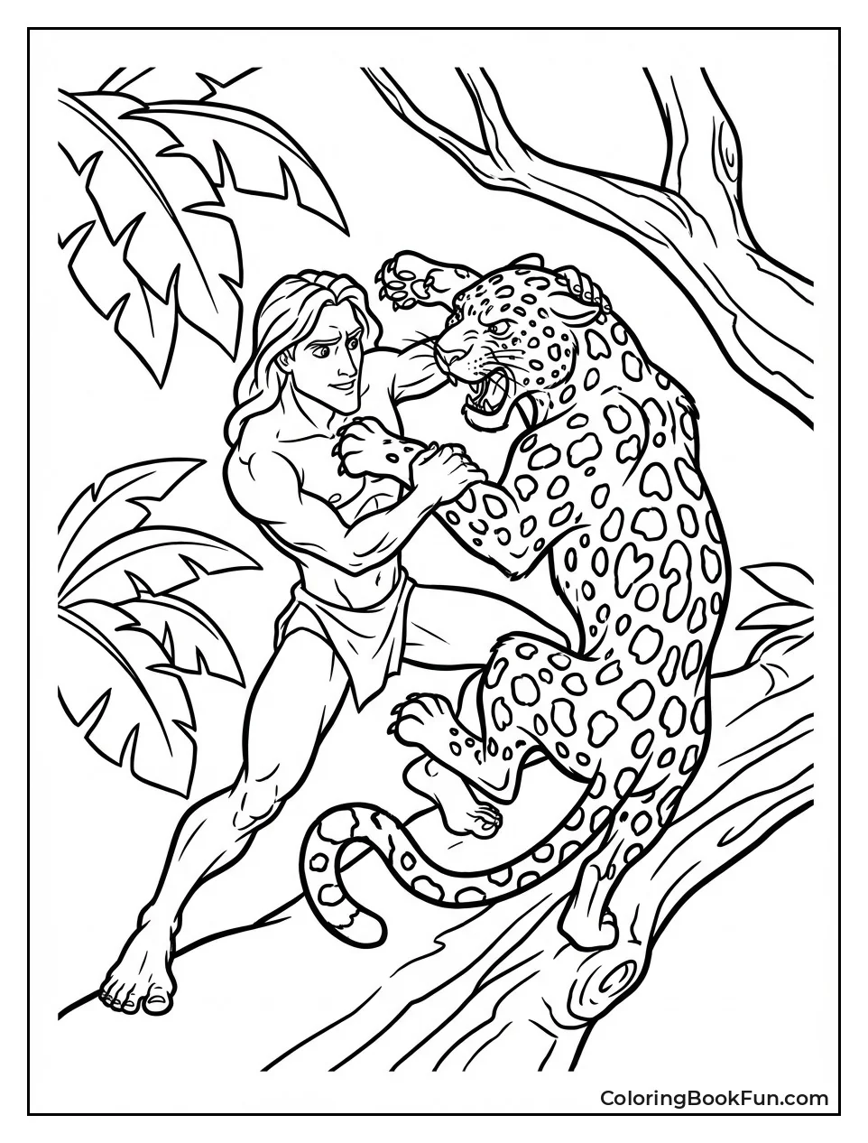 Tarzan Wrestles Fierce Leopard Sabor