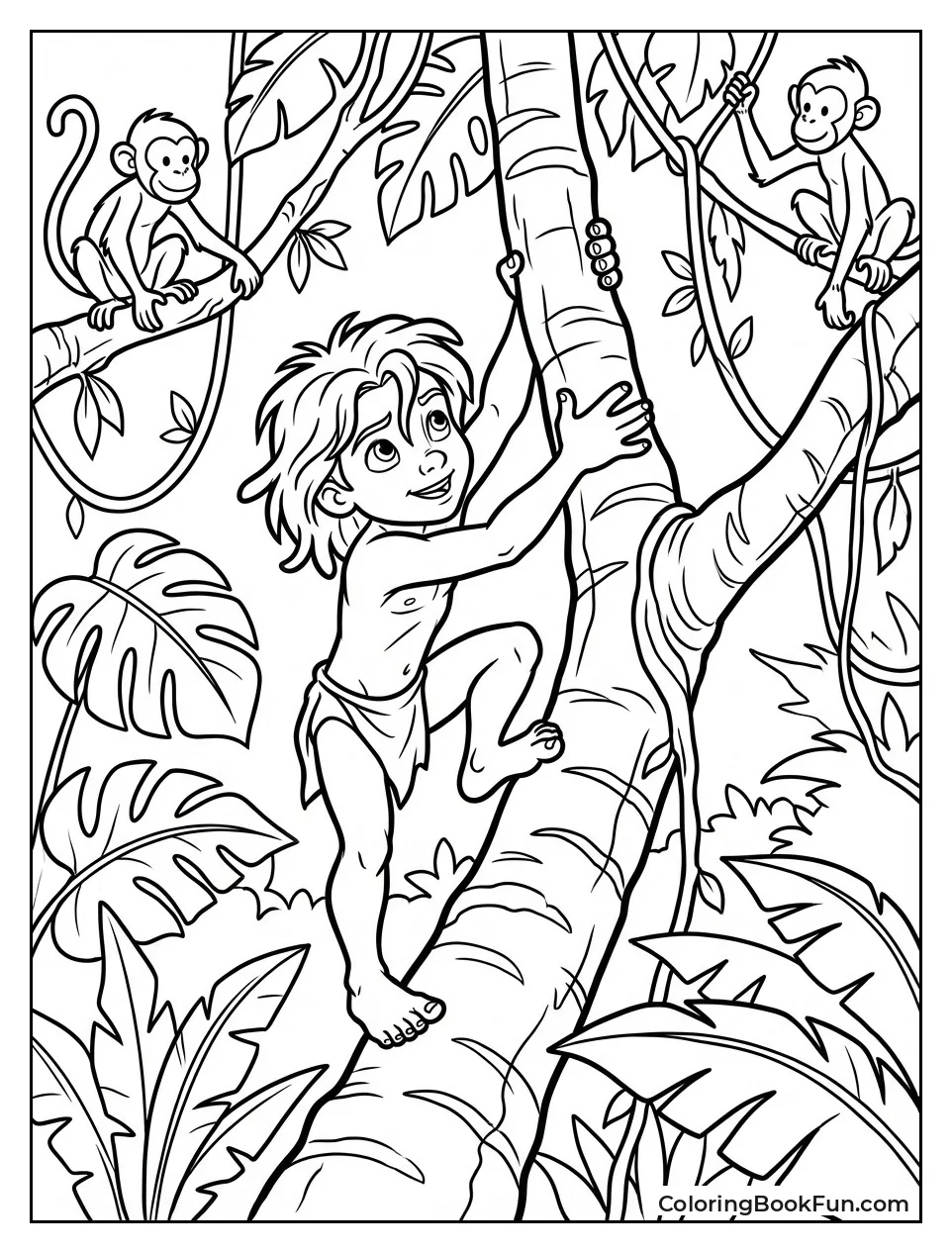 Young Tarzan Climbs Giant Tree