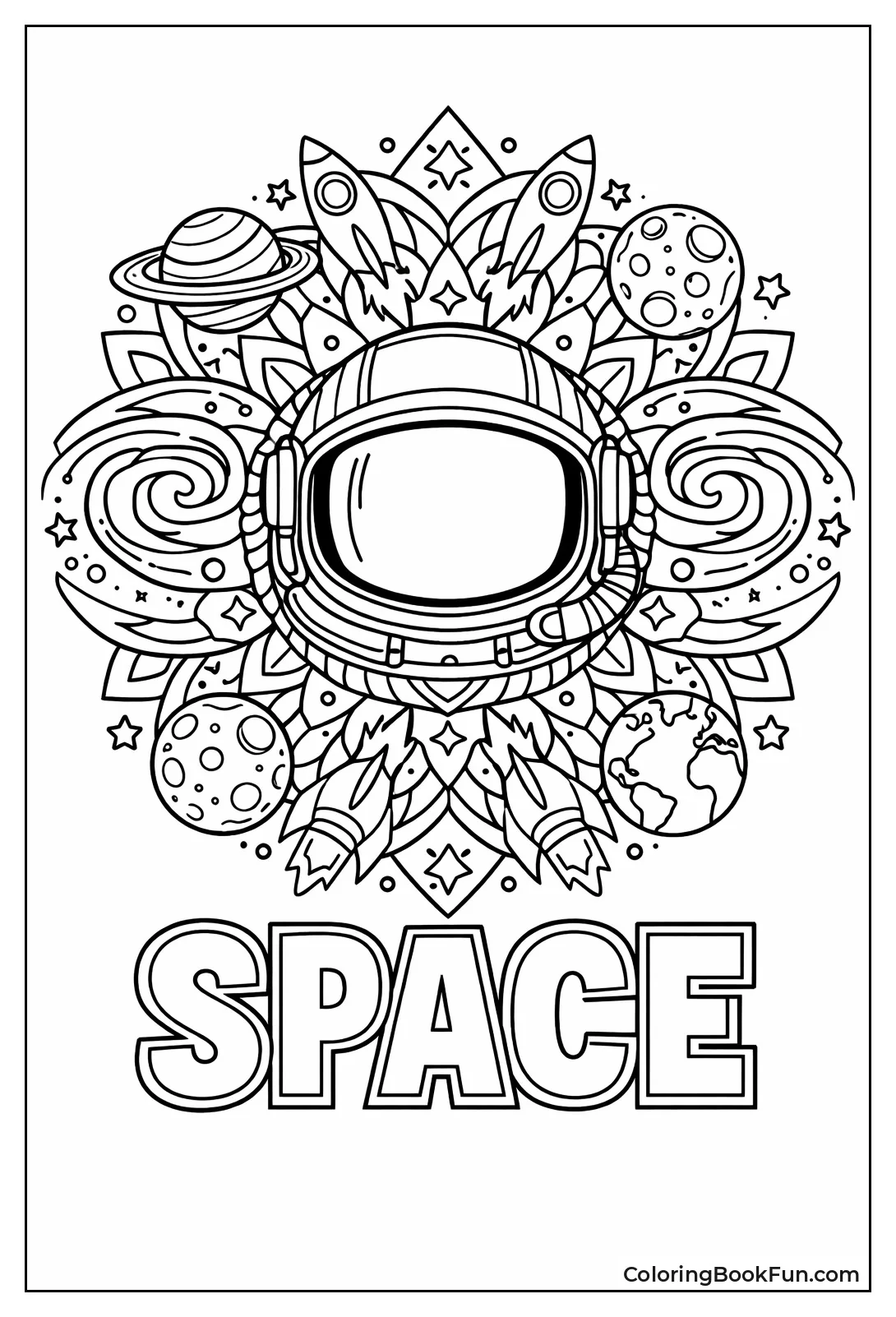 Astronaut Mandala Cosmic Planets