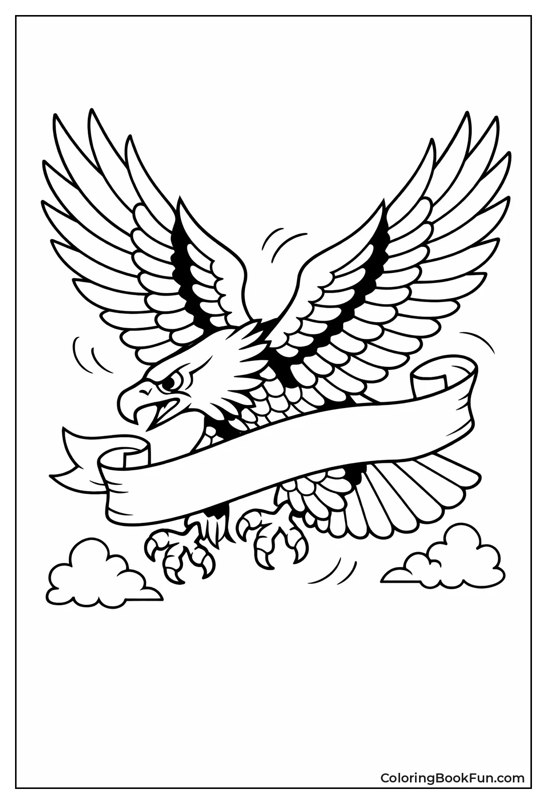 Eagle Flies with Banner