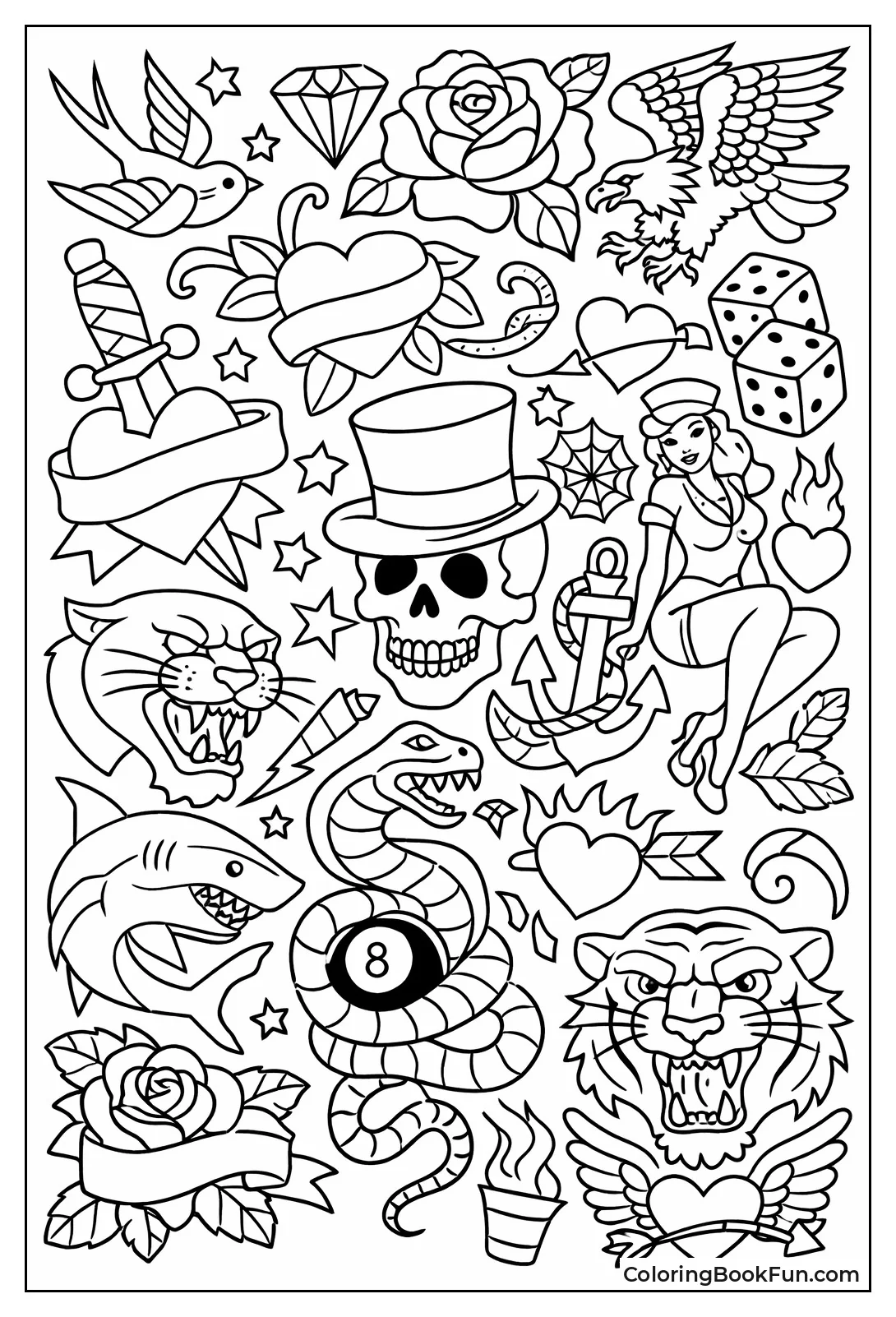 Repeating Flash Tattoo Icons