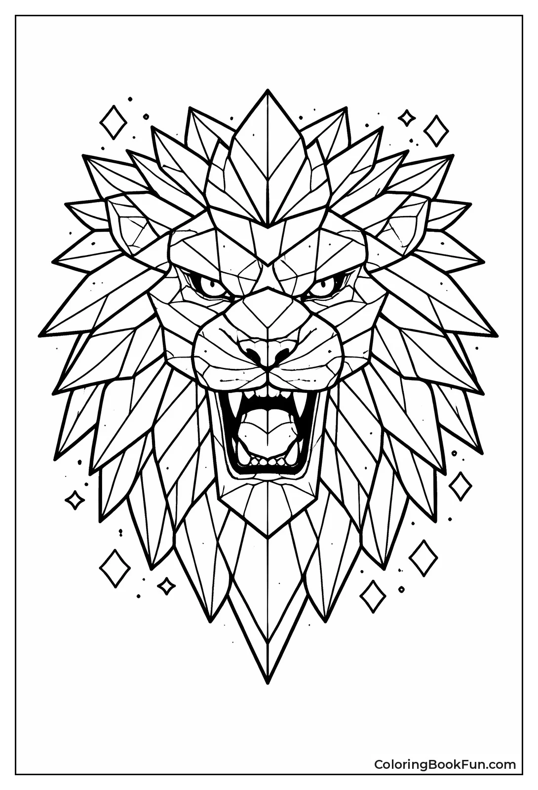 Lion Head Geometric Shapes