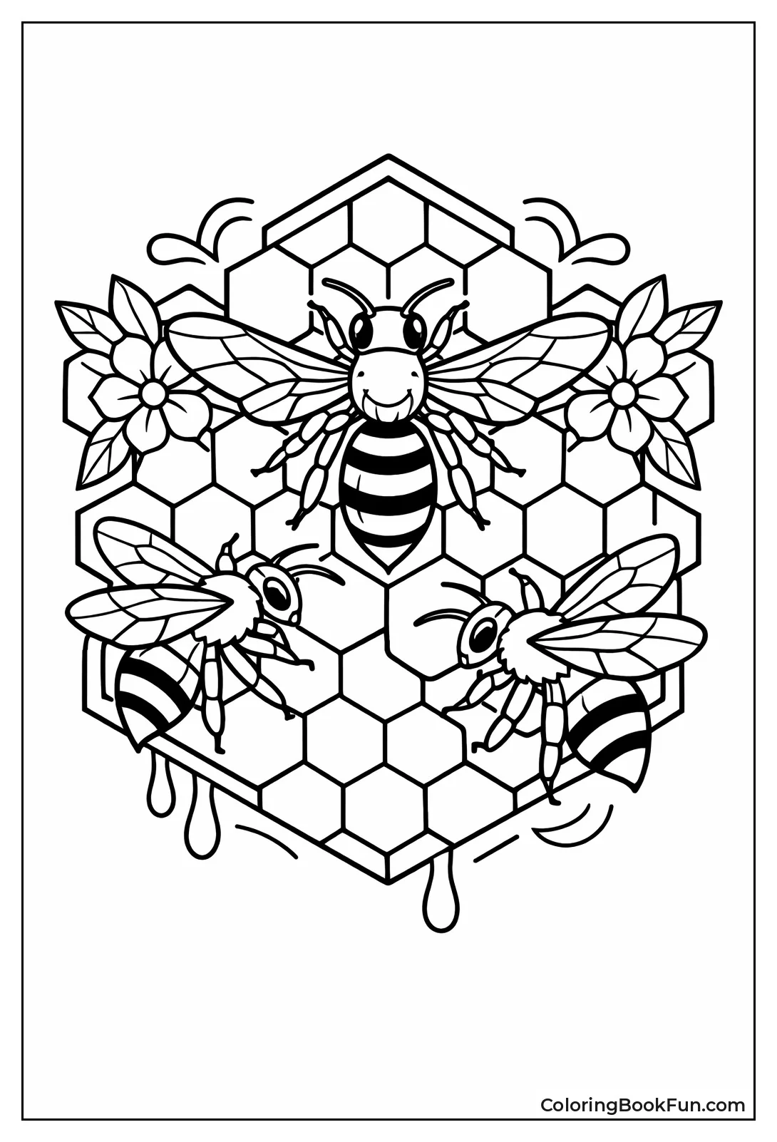 Bees in Honeycomb Hexagons